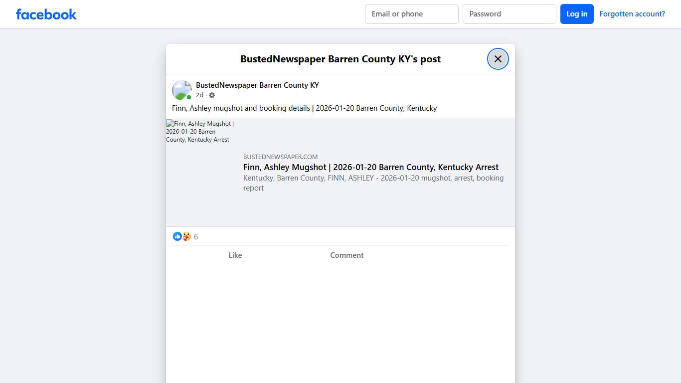 Finn, Ashley mugshot... - BustedNewspaper Barren County KY Facebook