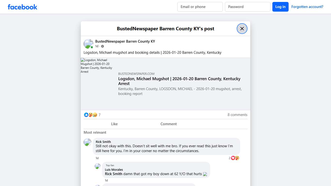 Logsdon, Michael... - BustedNewspaper Barren County KY Facebook